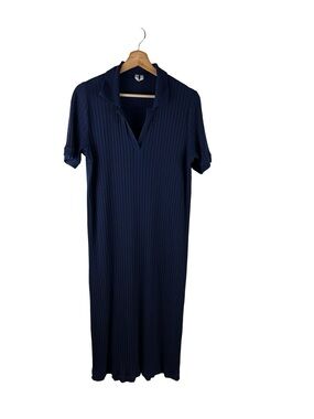 ARKET Knit Ribbed Polo Midi Dress  Medium